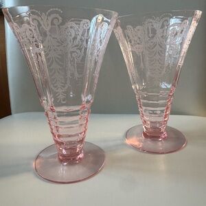 Vintage Cambridge Glass Cleo Pink Tumbler